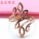 KZD Old Phoenix pure Russian 585 purple gold ring European 14K rose gold color gold exquisite large ring ring