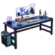 Solid wood core computer desk, gaming desk, workbench, long table, simple desktop computer desk, home desk, top version, extended and widened version丨Cool black 180*70