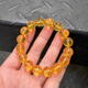 Fan Jialun's natural amber beeswax bracelets for men, gold amber Heart Sutra purification beads, men's and women's bracelets, Buddhist beads accessories, women's 12MM gold amber Heart Sutra bracelets