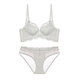 Victoria's Style Series Sexy Lace Underwear Women's Thin Large Breast Revealing Small Breast Gathering Anti-sagging Bra Set White Set 75B 34