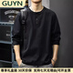GUYN light luxury men's clothing brand 2025 spring new pure cotton Henry collar long-sleeved T-shirt for men, loose, fashionable and versatile, military green military green 2XL 150175Jin Jin equals 0.5 kg