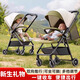 JANY BABY baby stroller can sit and lie down for 0-3-6 years old, pocket stroller, foldable and lightweight with shock absorption for 6 to 36 months, retro green, two-way reclining + mosquito net + one-click closing