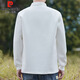 Pierre Cardin sweatshirt men's autumn and winter trendy polo collar bottoming shirt men's long-sleeved T-shirt loose casual men's white 2XL
