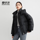 Flying in the snow short down jacket for women 2025 winter new hooded casual thickened warm 90 velvet jacket trendy black M