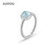 AJIDOU Ajidou ring for women is a 25 silver ring fashion accessory silver + blue 0