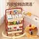 Tangneng excellent product storage rack floor-standing removable trolley storage rack free of installation household snack rack dopamine storage rack with wheels installation-free three-layer thickened carbon steel storage rack