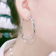 Buhesyt old Phoenix 999 imitation silver pure silver Sansheng III large ear hoop earrings for women and buckle versatile earrings silver diameter 4cm