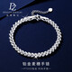 Duozun pt950 genuine platinum bracelet for women, sparkling wheat platinum bracelet, new Chinese Valentine's Day gift for girlfriend, 6.83g/length 16-19cm adjustable