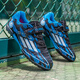 New F50 non-slip football shoes with broken nails for men and women, boys and girls, primary and secondary school students, special competition training, black and blue 33