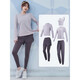 Vanstic Herbst und Winter Neue Fitnesskleidung für Frauen Internet Promi Lose Sportswear Langarm professionelles Training Yoga Set Grey Blue + Dunkelgrau Blau dreiteils Set TC15908 S