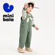 迷你巴拉巴拉男童女童长袖套装春宝宝儿童T恤背带裤【吸湿速干】 绿色调 110