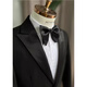 CEO Yageol Bräutigam Hochzeitsanzug Set Herrenkoreaner Schlanker Geschäftsformat Hochzeit Host schwarzer schwarzer Einzelbrust (Anzug + Hosen) m