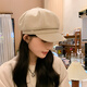 XUEXIMAN hat for women, high-end duck bill octagonal hat, fashionable beret, versatile, face-showing, small, simple, adjustable newsboy hat