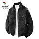 Woodpecker Jacket Men's Single Casual Jacket Trendy Slim Handsome Youth Autumn and Winter Fashion Motorcycle Leather Jacket Men's White Gray XL