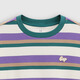 Gap Gap boys winter embroidered logo striped long-sleeved T-shirt children's casual top 839478 purple and green stripes 150 cm (12-13 years old) Asian size