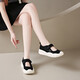 Mary jane zapatos individuales de encaje para mujer malla sin alivio sólido espesor Zapatos de pasos lentos sin deslizamiento zapatos madres casuales y de moda