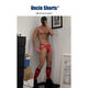 UncleShorts red double thong men's underwear sexy hollow Christmas and New Year briefs zodiac year red M M