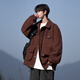 NEW OR MODE Maillard Work Jacket Men's Spring and Autumn Large Size American Retro Loose Trendy Brand Casual Corduroy Men's Jacket Brown XL Recommended 125-145 Jin Jin equals 0.5 kg