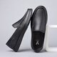 Yierkang leather shoes men's 2024 summer new hollow breathable casual shoes men's soft sole non-slip bean shoes 9925 black hollow 38