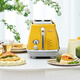 Delonghi toaster, household multi-function toaster, heats 2 slices of toast, multi-level baking, wide grill design, stainless steel CTOC2003 Italian retro series, Positano yellow (CTOC2003.Y)