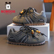BOBDOG children's shoes, children's comfortable toddler shoes, winter boys' velvet warm baby shoes 106355118 lead gray 26