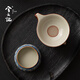 Xi Yuanji Blue and White Ru Kiln Lotus Twisting Tea Strainer Household Ceramic Tea Strainer Tea Filter Kung Fu Tea Set Accessories Flower Beige Ru Kiln Pottery Hole Water Ladle Tea Strainer Set