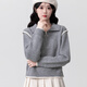 Fitma Gray Polo Neck Sweater Women's Thickened 2025 Spring and Autumn New Loose Bottoming Sweater Lapel Short Top Gray Thickened Model M Medium Size Recommended 100-120 Jin Jin equals 0.5 kg