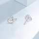 Mengjinyuan Platinum Earrings Crushed Ice Heart Diamond Earrings PT950 Platinum as a Birthday Gift for Girlfriend, Weight Approximately 1.35g