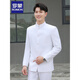 Luo Meng tunic suit men's youth slim Chinese stand collar suit new Chinese style wedding dress Chinese style Tang clothes navy blue top + pants 3XL recommended 150-165Jin Jin equals 0.5 kg