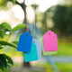 100 pieces of hang tags, plant signs, tree signs, classified color cards, plastic, waterproof, light-fast, non-fading, P 3*4.5cm yellow, 100 pieces