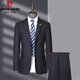 Pierre Cardin high-end worsted pure wool suit men's high-end business formal wear dad's casual suit two-piece set black M 170/46B