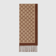 GUCCI Gucci GG wool scarf new gift beige and brown one size