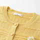 
InMAN (INMAN) Fashion Simple Three-dimensional Crochet Knitted Cardigan for Women 2025 Autumn Elegant Versatile Retro Sweater Jacket Yellow L
