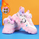 Girls' cotton shoes winter new style plus velvet and thickened large cotton girls' sports shoes leather surface waterproof anti-slip soft sole large cotton shoes 612 pink large cotton warm upgraded version 28