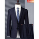 Lilang Wedding Suit Slim Suit Men's Casual No-iron Middle-aged Dad's Plaid Banquet Dress Lange M 170
