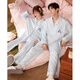 Gongdie Light and Soft Sweetheart Penguin Couple Pajamas Women's Spring and Autumn Long Sleeve Striped Men's Home Clothes Set