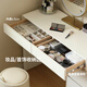 Genji Muyu solid wood dressing table bedroom simple dressing table cream style drawer 1.07m right L table + 1.21m six-drawer cabinet