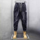 Stretch elastic waist jeans for work wear for men in autumn and winter American harem leg casual pants wear-resistant work pants blue gray + gray 2 pieces 3XL recommended 150-165 Jin Jin equals 0.5 kg