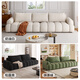 Quanyou Home Cream Style Fabric Sofa Living Room Household Solid Wood Internal Frame Multifunctional Puff Straight Cat Scratching Fabric Sofa