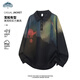 Dingfengbaoluo American Lapel Sweater Men's Spring Splash Print Loose Casual Long Sleeve XKP10 Black XL