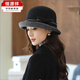 Hengyuanxiang 2025 woolen woolen middle-aged and elderly fashion hat women's autumn and winter French elegant mother's small fragrant style hat thickened and warm D-25 khaki adjustable