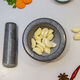 GIOIO pure natural stone pot garlic pounder stone mortar Chinese medicine grinder bluestone garlic press garlic mortar household garlic paste granite bowl medium polished model