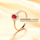 COASZE ruby ring for women 18K gold diamond inlaid Burmese ruby colored gem No. 16