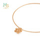 Chow Sang Sang 18K rose gold mint five-pointed star rose gold color gold bracelet women's K gold bracelet 91600B 17 cm