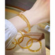 Heart ancient quality broken gold bundi bead bracelet yellow K gold three-circle memory elastic silver bracelet girl 520 gift bundi