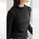 Dialogue (DUIBAI) AN large size series basic versatile half turtleneck bottoming shirt T-shirt winter new fat mm outer wear small top quiet black M recommended weight 110-125