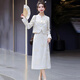 Vestido de marca de alta gama de Ehangy Luxury para mujeres 2025 Autumn New High-High Garment informal Hermoso Beautiful Skirt Apricot Color l