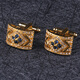 Lieshang gold-plated deep blue cufflinks for men, simple French shirt sleeve studs, suit cuff buttons, light luxury birthday gift, deep blue Lord cufflinks