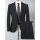 Lilan wool suit suit for men, professional formal work suit, banquet wedding dress, plus size men, black without slit 2XL 185/100