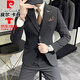 Pierre Cardin casual suit men's Korean style high-end handsome slim groom wedding small suit jacket light gray 3XL (150-162Jin Jin equals 0.5kg)